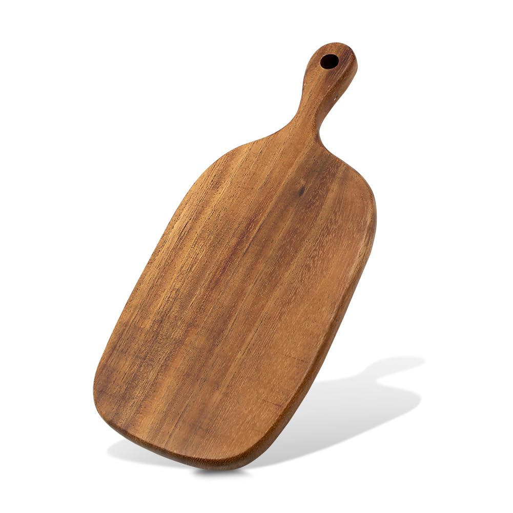 Black Walnut Cutting Boards with Handle and Hole,Square Walnut Wooden Chopping Boards Wood Charcuterie Serving Bread Board Solid Wood Serving Tray for Home Kitchen Meat Cheese Pizza Display Fruit