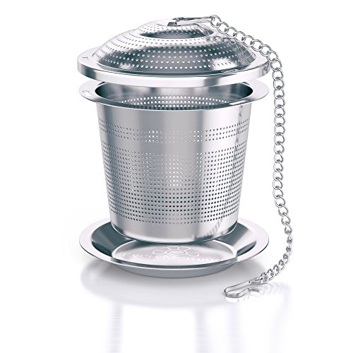 Deluxe Tea Infuser for Loose Leaf Tea. Single or Multi Cup Stainless Steel Strainer