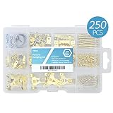 Picture Hanging Kit,250PCS Wall Picture Hooks,Picture Hanging Hooks Including 75Ib to 10Ib Hooks,D Ring Hangers,Sawtooth Backs,Screw Eyes,Steel Twisted Wire,Nails,Can Hang Photos and Various Items