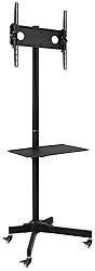 Mount-It! Adjustable Mobile TV Cart, Wheeled Flat