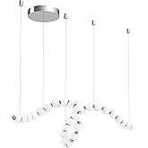 Kuzco Lighting CH321508CH Akoya - 98 Inch 87W LED Chandelier, Chrome Finish with Opal Glass