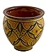 Flower Pot Moroccan Spanish Garden Drain Hole Ceramic Planter Handmade Multicolored
