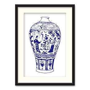 Black Paper Framed Canvas Wall Art for Living Room, Bedroom China Style Canvas Prints for Home Decoration Ready to Hanging - 23x31 inches