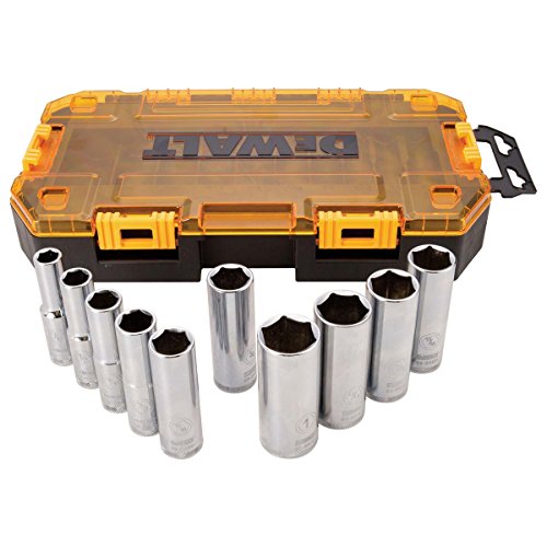 DEWALT Drive Socket Set, SAE, 1/2-Inch Drive, 10-Piece (DWMT73814)