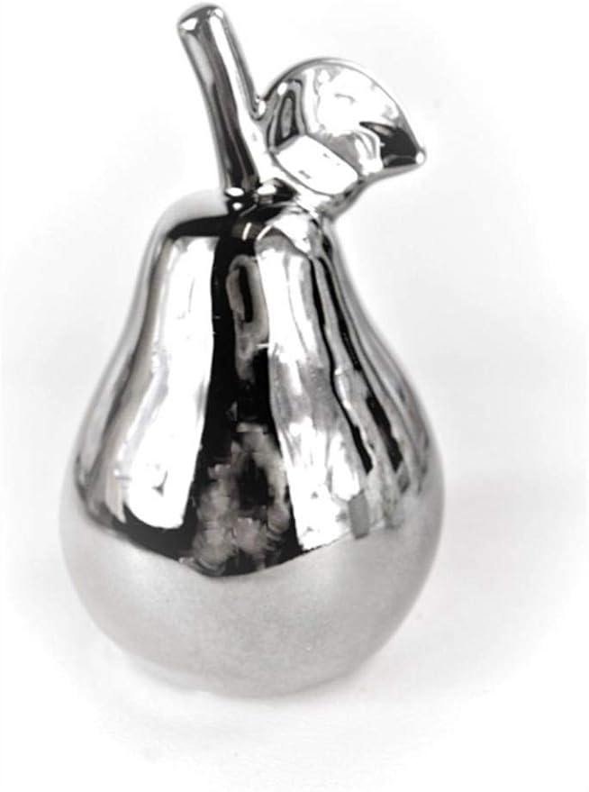 Ornament Figure Pear Silver Chrome Fruit Ornament Amazon.co.uk