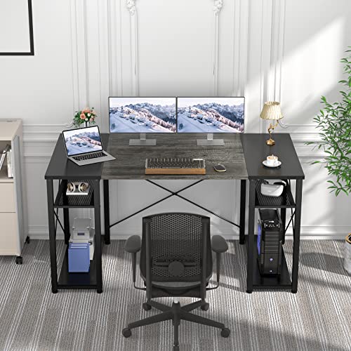 Ecoprsio 55 Inch Computer Desk, Large Office Desk with 4 Storage