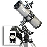 AstroVenture 4.5" Reflector Telescope With Universal Smartphone Camera Adapter (Silver)