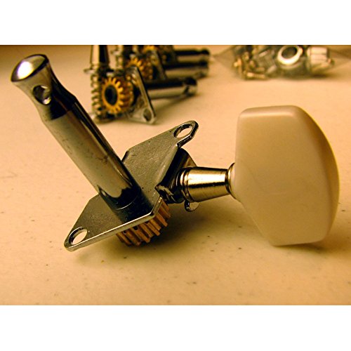 Domybest Guitar Tuning Professional 6pc Open-Gear Guitar Tuners Heads 3-Left 3-Right Alignment Set Machine for Open-Gear Guitar