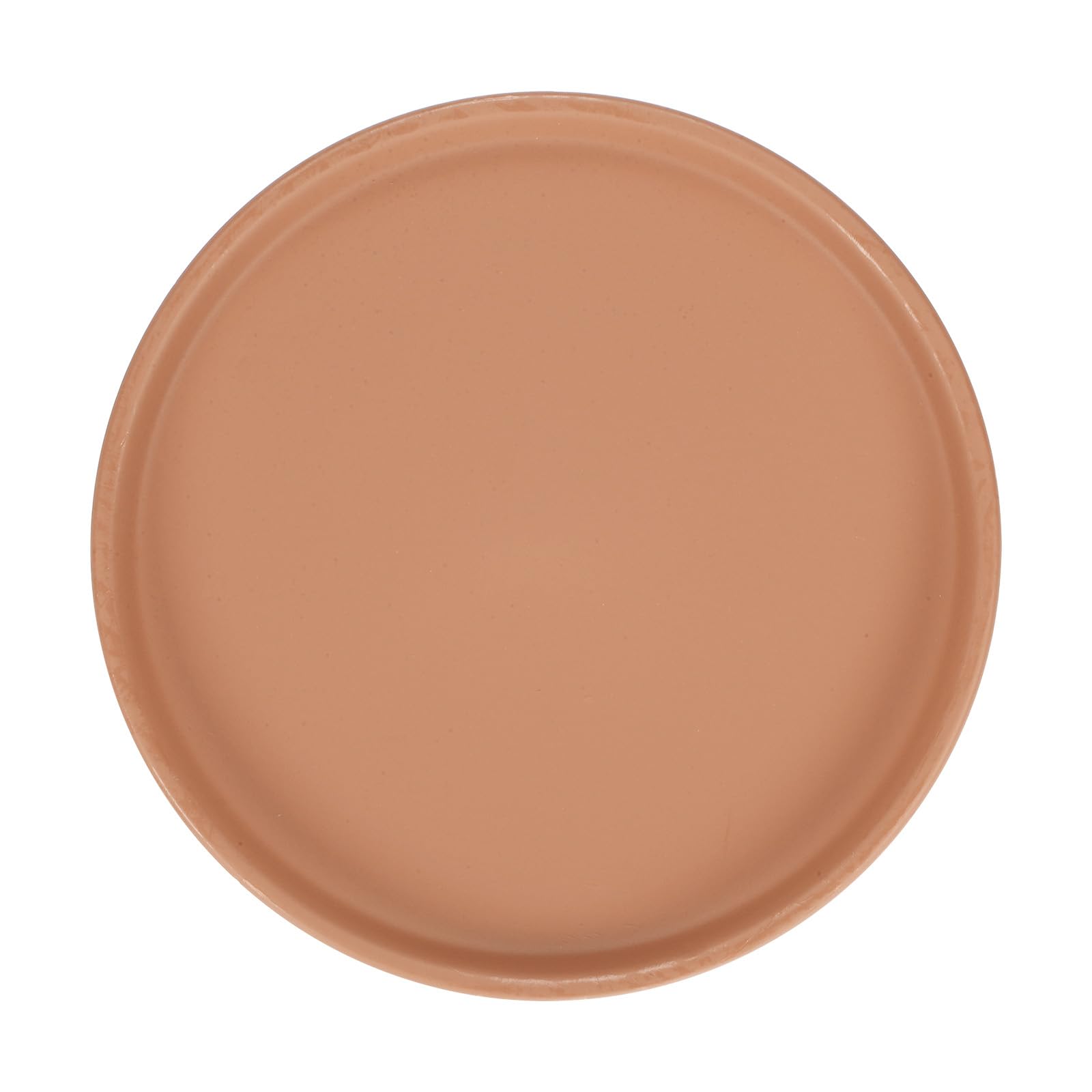 M METERXITY Ceramic Plant Saucer, 6.3 Inch 16cm Plant Water Catcher Tray, Plant Pot Saucers for Indoor/Outdoor Plants/Flower Drainage Drip Water Tray [Round Dark Orange]