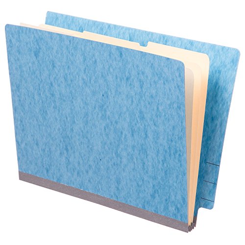 TAB Pressboard Classification Folder 3" Expansion with 3 Dividers Letter Size Blue 25/Box - Thumbnail 2