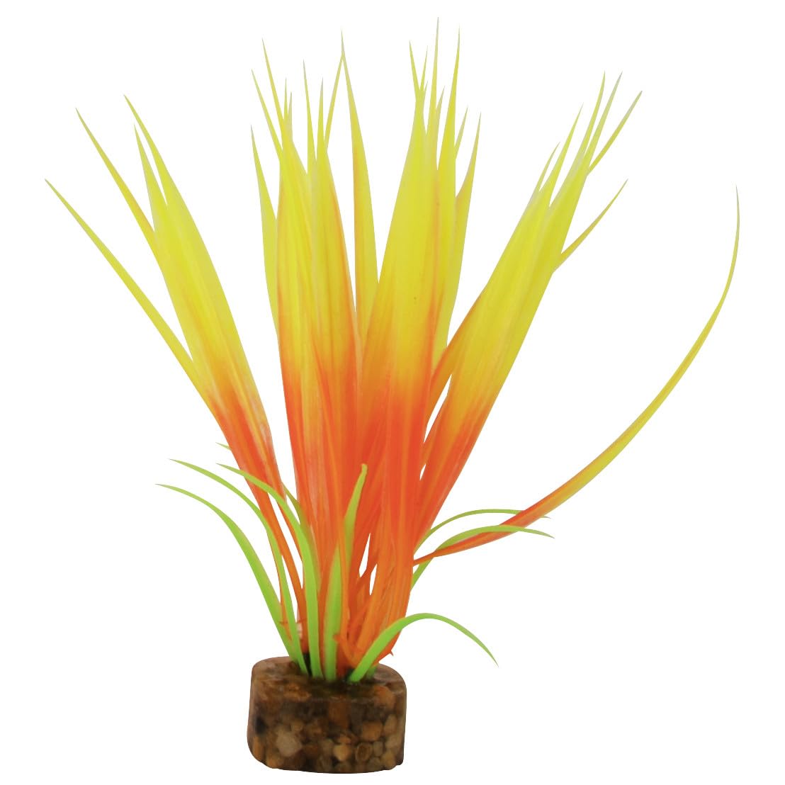 GloFish Plant Aquarium Décor, Orange and Yellow Small, Fluorescent Under Blue LED Light