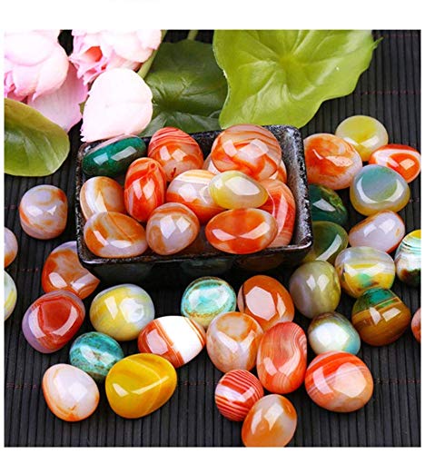 Fish Tank Ornament Pebbles Polished Gravel Rain Stone Natural Polished Mixed Color Stones, Small Decorative River Rock Stones for Aquariums, Landscaping, Vase Fillers 500g (Multi-colored)