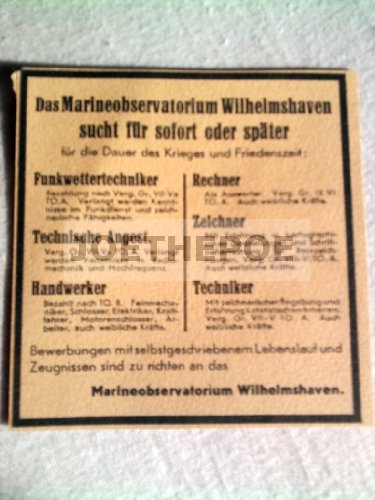 40er Jahre Anzeige Marineobservatorium Wilhelmshaven Format Ca 90 X 90 Mm Alte Werbung Originalwerbung Printwerbung Anzeigenwerbung Amazon De Autorenkollektiv Bucher