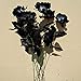 Topgalaxy.Z Artificial Flowers Black Roses, 25pcs Fake Roses w/Stem DIY Wedding Bouquets Centerpieces Arrangements Party Home Halloween Decorations, Christmas Decor Flower Party