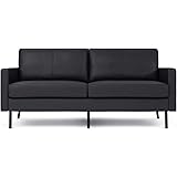 Z-hom 70" Top-Grain Leather Sofa, 2-Seat Upholstered Loveseat Sofa Modern Couch, Luxury Classic for Living Room Bedroom Apart