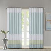 Madison Park Room-Darkening Window Treatment Curtain Solid Thermal Insulated Panel Blackout Drapes for Bedroom Livingroom and Dorm, 50x84, Green