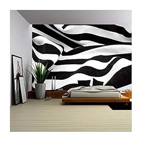 Black and White Fabric Creates a Swirl or Zebra Effect - Removable Wall Mural | Self-Adhesive Large Wallpaper - 66x96 inches