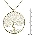 AeraVida Cultured Freshwater White Pearl Eternal Tree of Life Brass Beads Long Necklace