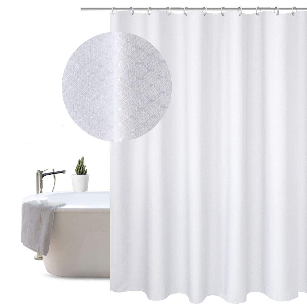 EurCross Extra Long White Shower Curtains 180 * 220cm Drop, Mould Proof