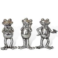 Frog Statues Small Frogs For Fairy Garden Sculptures Outdoor Decor Yard Figurines Home Ornaments 3 Pack Silver