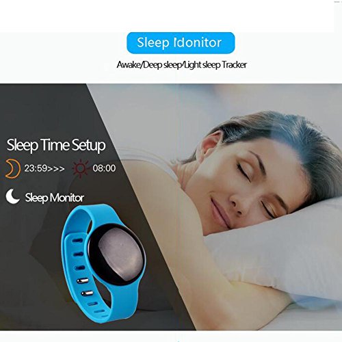 L@YC Fitness Tracker Waterproof Activity Pedometer Wristband Sleep Monitor Bluetooth 4.0 Smart Bracelet for Android iOS Phones, Blue