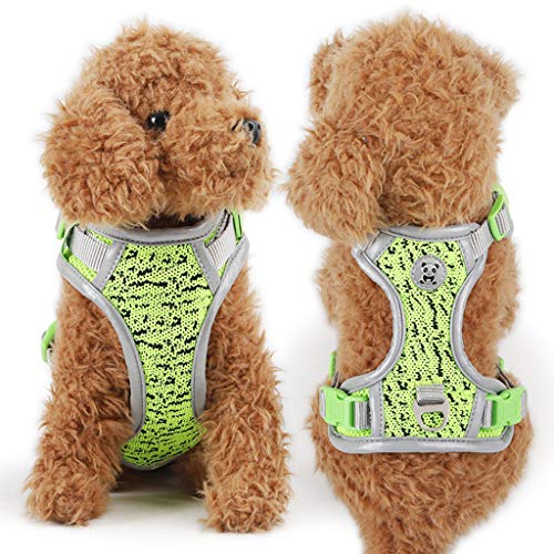Pet Adjustable Outdoor Pet Vest Pet Cat Dog Puppy Cat Corduroy Mesh Vest Leash Chest Straps Belt Adjustable for Dog Training - Best Pet Supplies (XS,Bust :14.96-19.68in,Neck :5.9-13.38in, Green) - Thumbnail 2