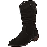 JUMESGU Ankle Boots for Women Point Toe Block Heel Booties Fashion Shoes Leather Outdoor Booties