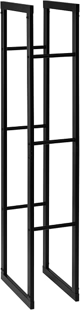 Laneetal Firewood Rack Metal Log Storage Indoor Outdoor 40x150x25cm Black view 8