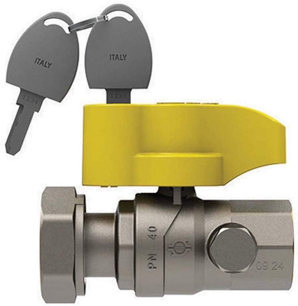 FIVDIANFLEX_8033408875675 Ball Valve with Butterfly and Lock Futurper Gas F-Swivel, Multi-Coloured, 1" X 1"1/4 DN 25