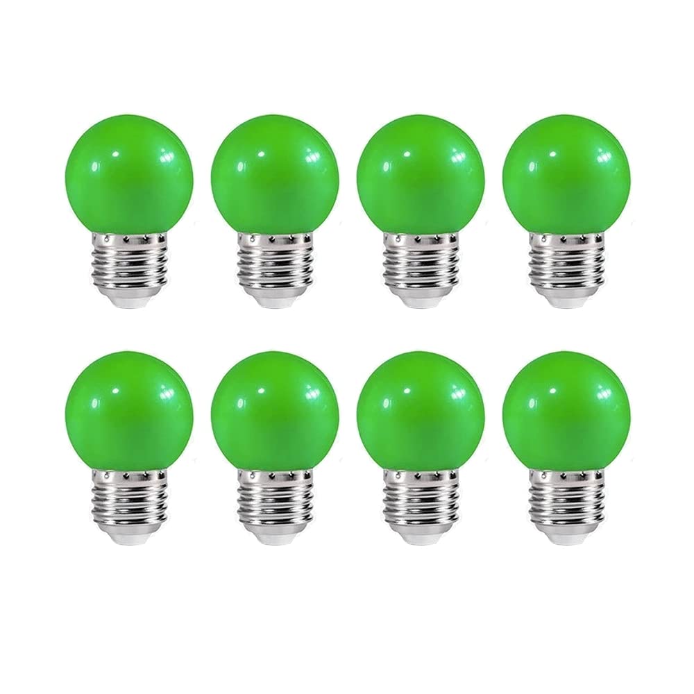 ZFQ 8 Pack E27 Bayonet Colored LED Light Bulbs 2W G45 Golf Ball Mini Globe Bulb Lighting Bulbs,Green for Outdoor Indoor String Patio Garden Party Christmas, Tree, Fairy Party Night Lights