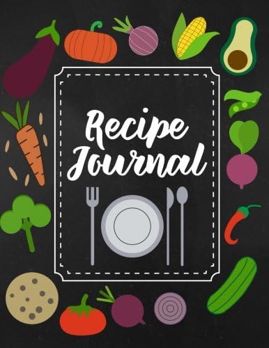 Recipe Journal: Black Chalkboard Blank Cookbook to Write in Recipes & Notes - Great Gift for Cooking Lovers and Chefs: Volume 4 (Large 8.5'' x 11'' Recipe Book Organizer) Paperback – 21 Nov 2017