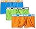 Diesel Men's 3-Pack Shawn Stretch Boxer Trunk, Orange/Green/Light Blue, Medium