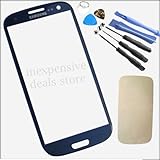 Dark Blue Front Outer Lens Glass Cover Replacement For Samsung Galaxy SIV S4 GT-i9500+Tools+Adhesive