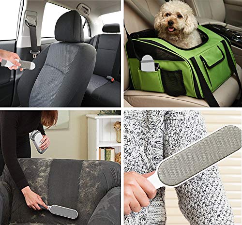 MOSHAY Pet Hair Remover Brush - Fur & Lint Removal Brush with Self-Cleaning Base - Dog & Cat Hair Remover for Furniture, Couch, Carpet, Bed, Car Seat, Clothing -Animal Fur&Dust Removal Tool