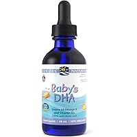 Nordic Naturals Baby's DHA Liquid - Omegas From Arctic Cod Liver Oil with Vitamin D3, Safe and Effective for Babies, 60 mL