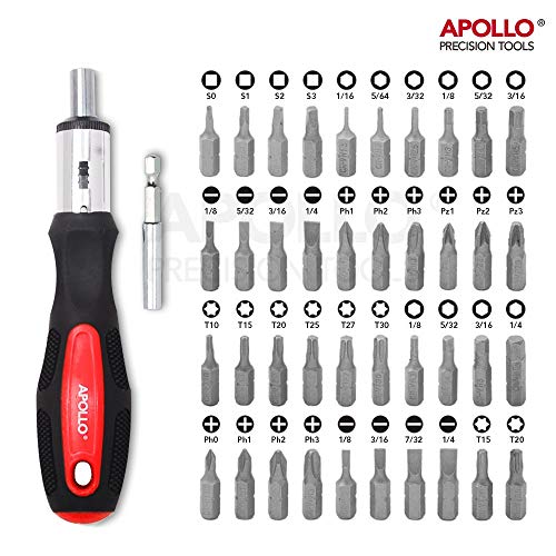 Apollo Tools DT0738 161 Piece Complete Household Tool Kit with 4.8 Volt Cordless Screwdriver and Most Useful Hand Tools and DIY accessories (Renewed)