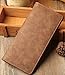 Rswsp Men's Bifold Leather Breast Pocket Card Holder Purse Suit Long Wallet Checkbook