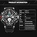 Mens Analog Digital LED 50M Waterproof Outdoor Sport Watch Military Multifunction Casual Dual Display 12H/24H Stopwatch Calendar Wrist Watch - Black