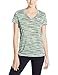 Under Armour Women's Tech Space Dye V-Neck, Sugar Mint (320)/Metallic Silver, Medium