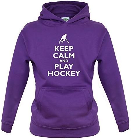 Dressdown Keep Calm and Play Hockey - Childrens/Kids Hoodie - 7 Colours - Ages 1-13 Years