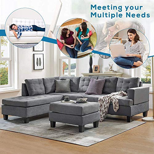 DKLGG Sectional Sofa Couch Modern L Shape Sleeper Couches with