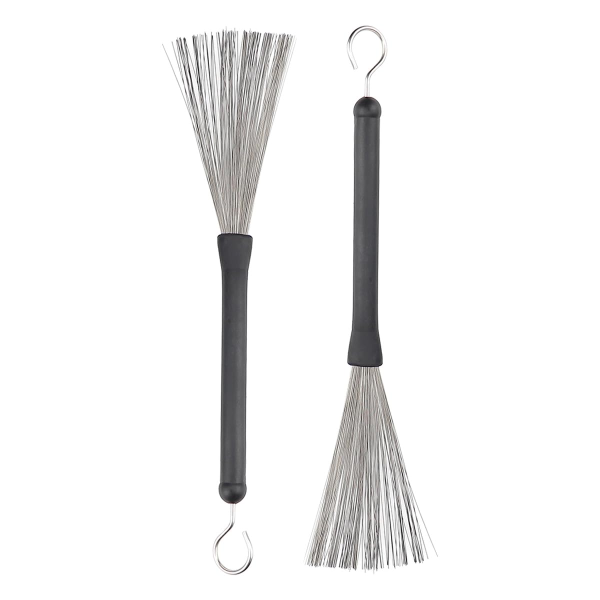 FERCAISH 2 x Drum Broom Jazz Broom Drum Brushes Retractable Drum Broom with Comfortable Rubber Handles Drum Bushes Sticks Retractable