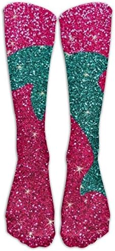 HEIHEIHA Pink Dolphin Knee High Graduated Compression Socks For Women And Men - Best Medical, Nursing, Travel &amp; Flight Socks - Running &amp; Fitness WhiteOne Size