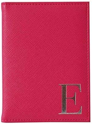 Bombay Duck - Monogrammed Alphabet Passport Holder - Fuschia Pink - Letter E