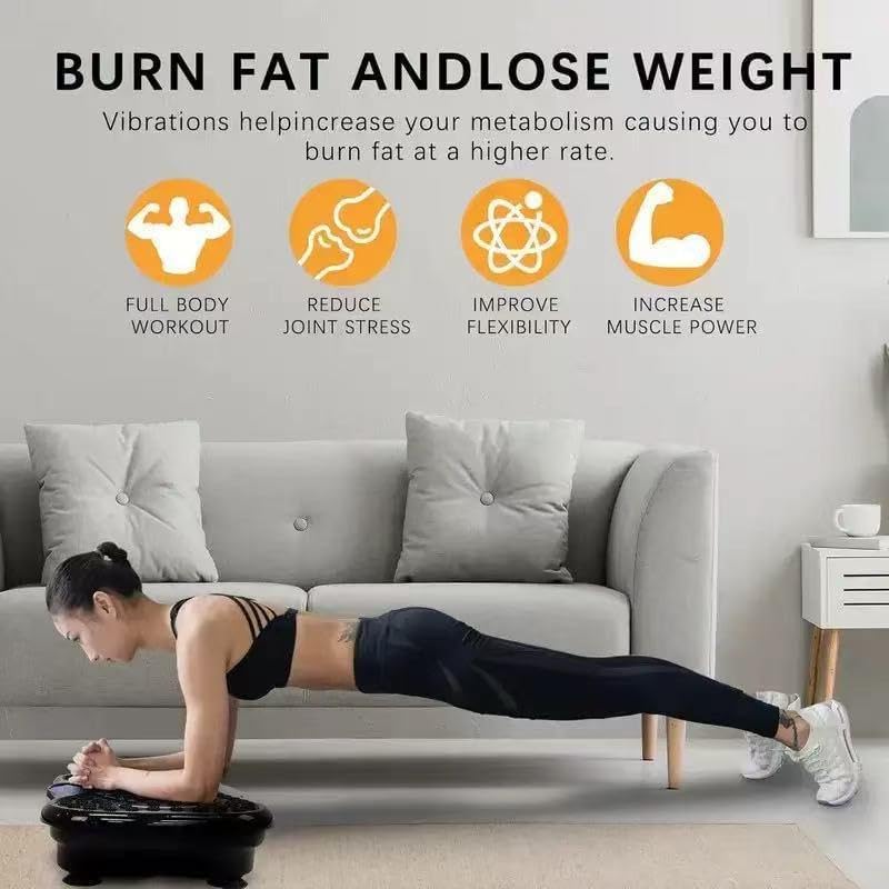 Last page® Vibration Plate Exercise Machine， Vibration Platform for Weight Loss Body Shaping Fat Burning Home Fitness Equipment ，Lymphatic Drainage Balance Training ，Leg Arm Core Workout Gym Use