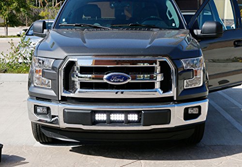 iJDMTOY Complete High Power LED Light Bar w/ Lower Bumper Insert Area Mounting Brackets and Wiring Switch For 2015-up Ford F-150 XLT, Lariat or Limited