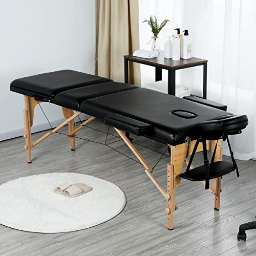 Yaheetech Massage Tables Portable Adjustable Massage Bed Foldable