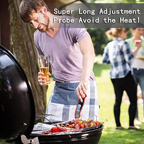 Waterproof Digital Instant Read Meat Thermometer with 4.6" Folding Probe Calibration Function for Cooking Food Candy, BBQ Grill, Smokers By JSDOIN - Thumbnail 3
