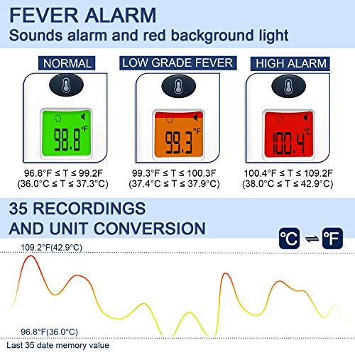 [New Generation]Medical Forehead and Ear Thermometer, 8-in-1 Professional Digital Medical Thermometer, Infrared Fever Thermometer with New Algorithm for Best Accuracy - Thumbnail 2