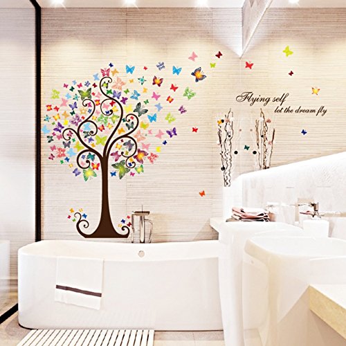 Smartcoco DIY Creative Romantic Butterfly Tree Wall Sticker Removable Wall Decals Kid Room Living Room Bedroom Decors - Thumbnail 6
